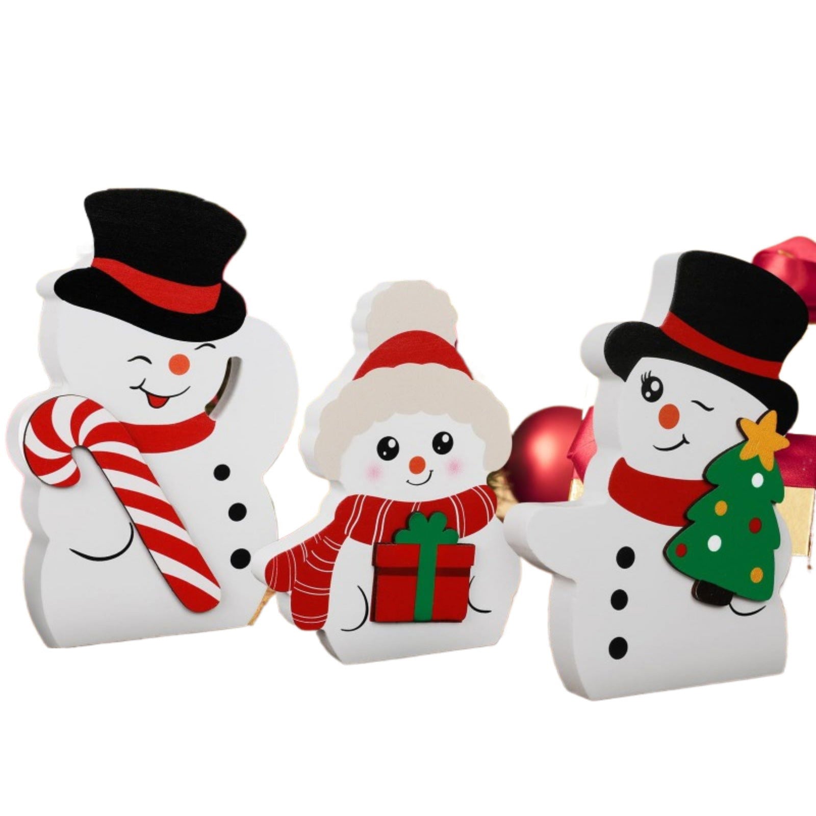 Christmas Ornaments Elderly Elk Snowman Candy Stick Decoration Wooden Ornaments Nordic Background Wall - DigiVirt
