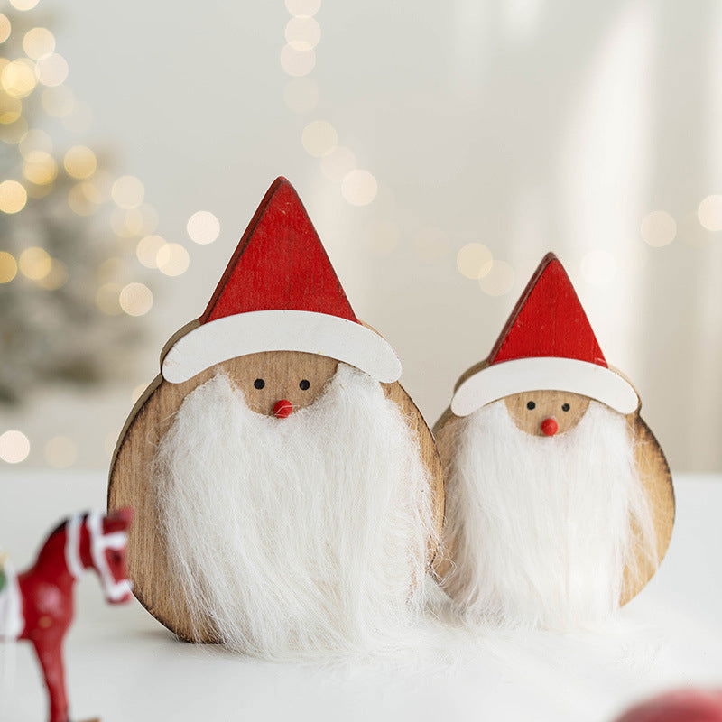 Christmas Wooden Old Man Decorative Desktop Ornaments Creative Old Man Building Blocks Crafts Desktop Display Props - DigiVirt
