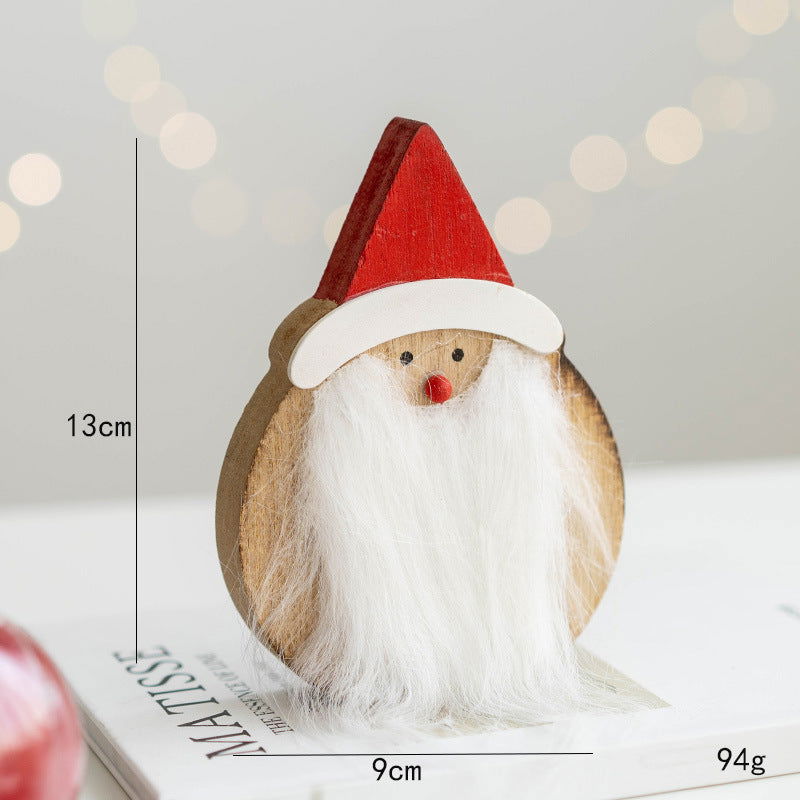 Christmas Wooden Old Man Decorative Desktop Ornaments Creative Old Man Building Blocks Crafts Desktop Display Props - DigiVirt