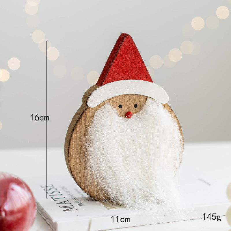 Christmas Wooden Old Man Decorative Desktop Ornaments Creative Old Man Building Blocks Crafts Desktop Display Props - DigiVirt