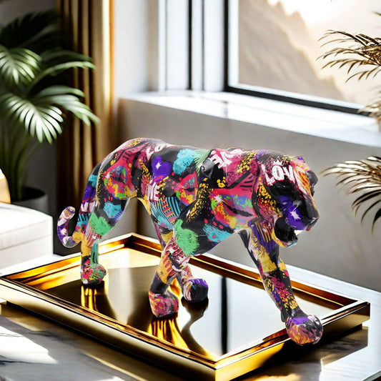 Creative Colorful Cheetah Animal Crafts Home Living Room Ornaments Porch TV Cabinet Decorative Gifts Wholesale - DigiVirt