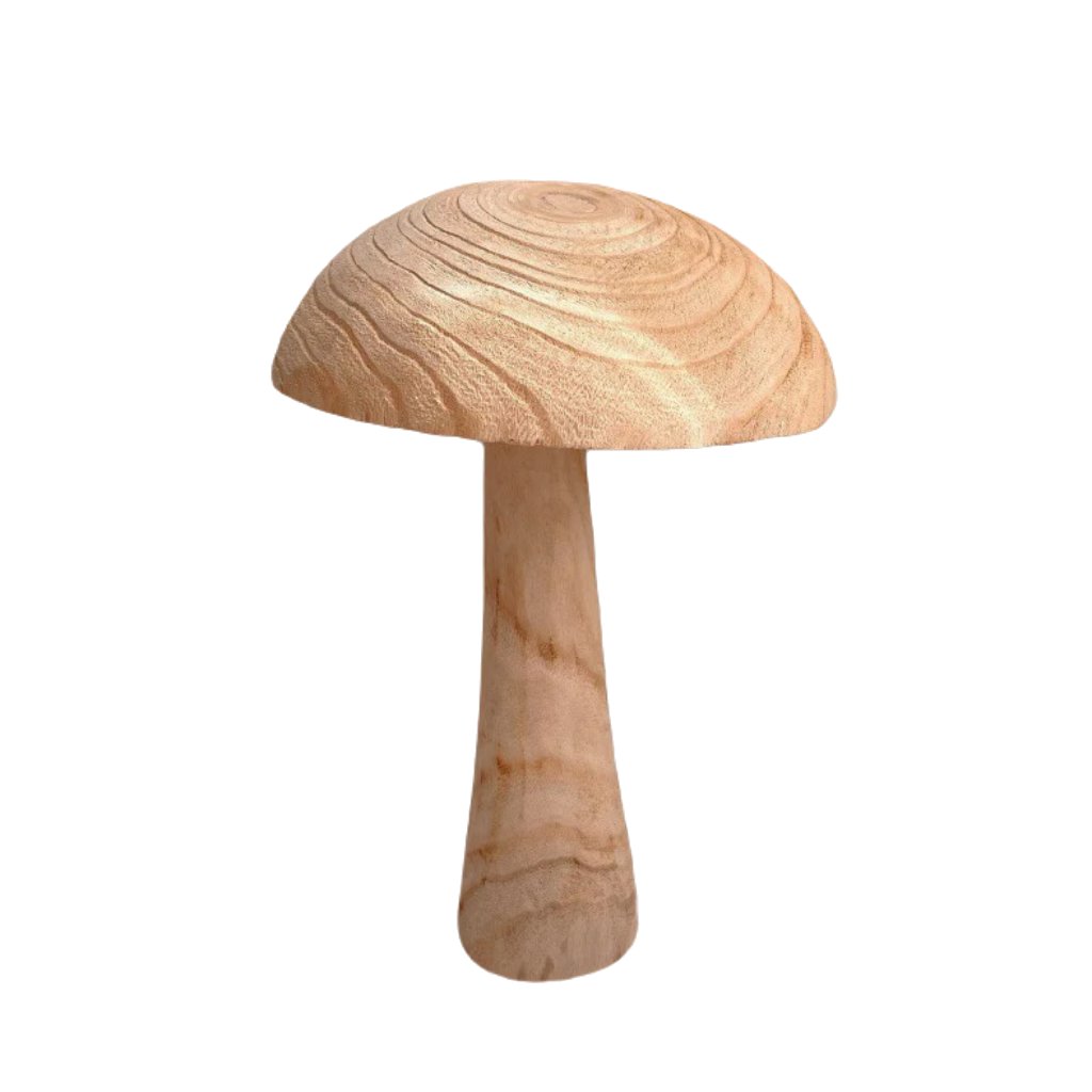 Creative Solid Wood Mushroom Floor-standing Ornaments Model Room Soft Furnishings Wooden Ornaments Wabi-sabi Style Retro B&b Courtyard Landscaping - DigiVirt