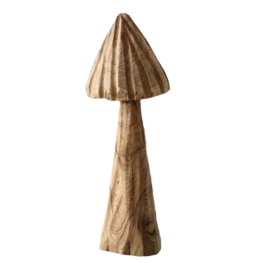 Creative Solid Wood Mushroom Floor-standing Ornaments Model Room Soft Furnishings Wooden Ornaments Wabi-sabi Style Retro B&b Courtyard Landscaping - DigiVirt