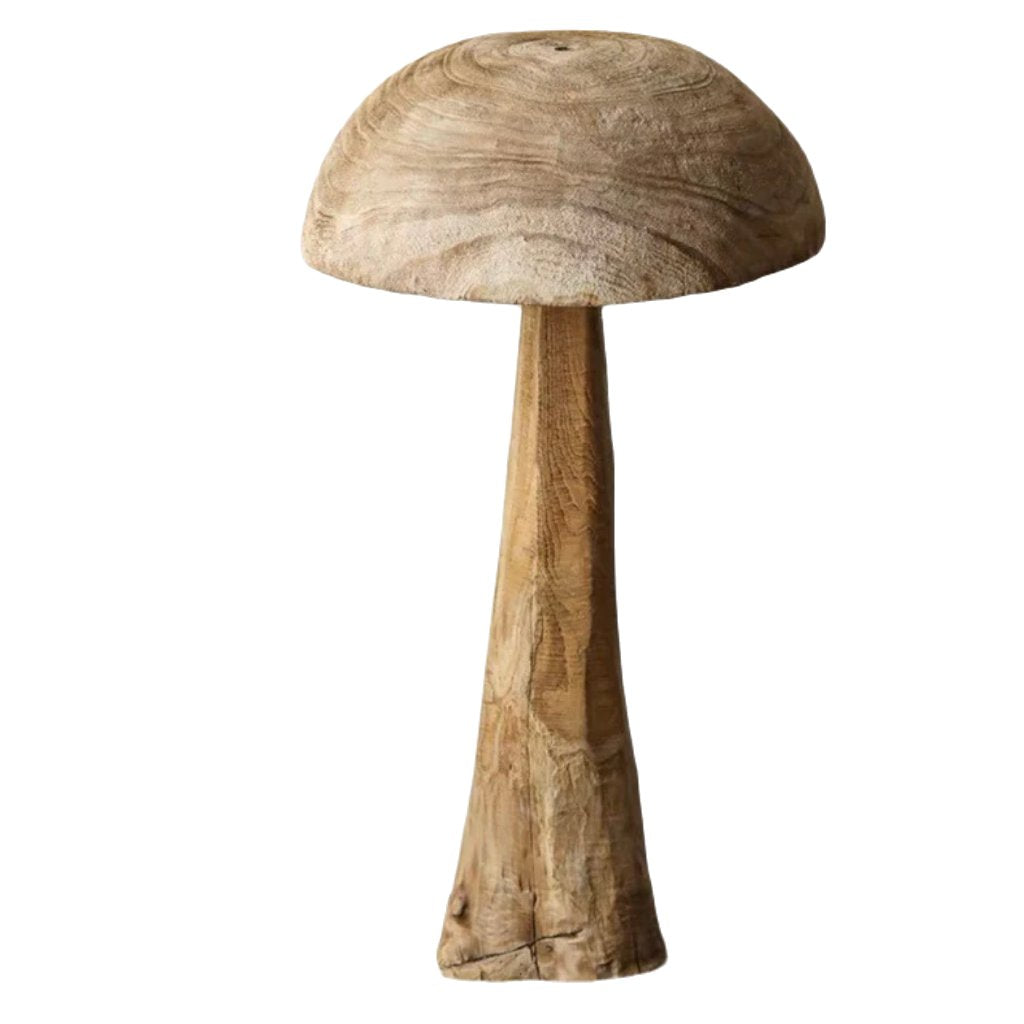 Creative Solid Wood Mushroom Floor-standing Ornaments Model Room Soft Furnishings Wooden Ornaments Wabi-sabi Style Retro B&b Courtyard Landscaping - DigiVirt