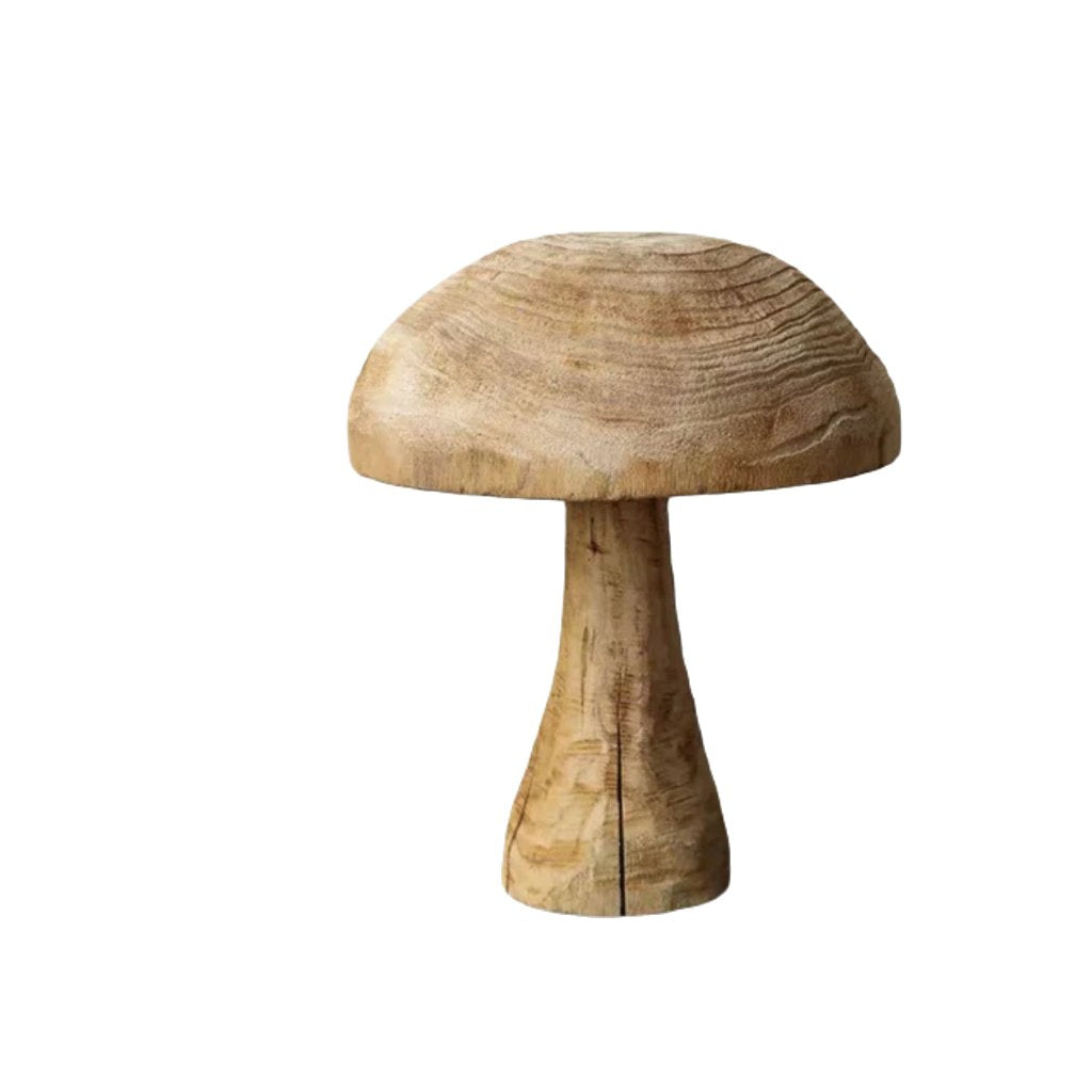 Creative Solid Wood Mushroom Floor-standing Ornaments Model Room Soft Furnishings Wooden Ornaments Wabi-sabi Style Retro B&b Courtyard Landscaping - DigiVirt