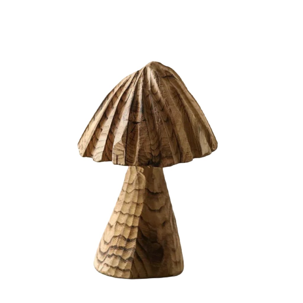Creative Solid Wood Mushroom Floor-standing Ornaments Model Room Soft Furnishings Wooden Ornaments Wabi-sabi Style Retro B&b Courtyard Landscaping - DigiVirt