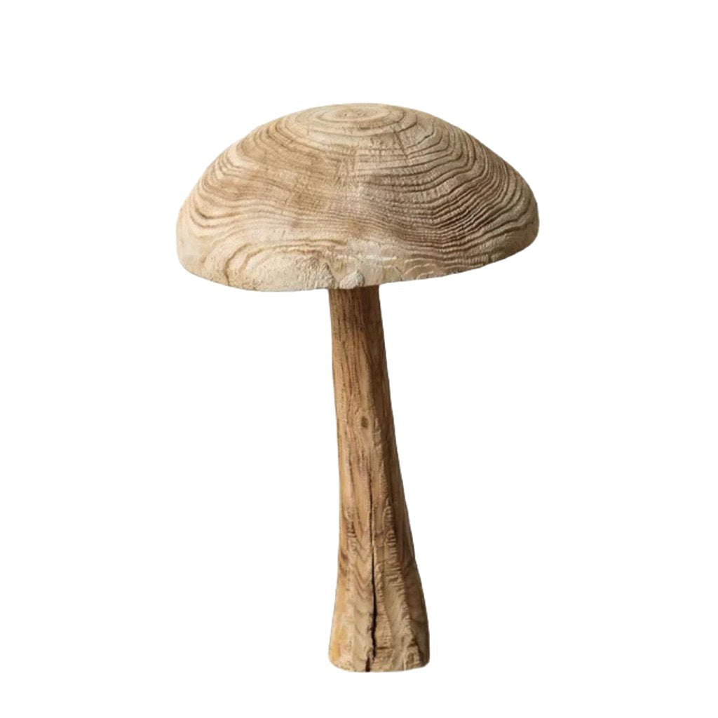 Creative Solid Wood Mushroom Floor-standing Ornaments Model Room Soft Furnishings Wooden Ornaments Wabi-sabi Style Retro B&b Courtyard Landscaping - DigiVirt