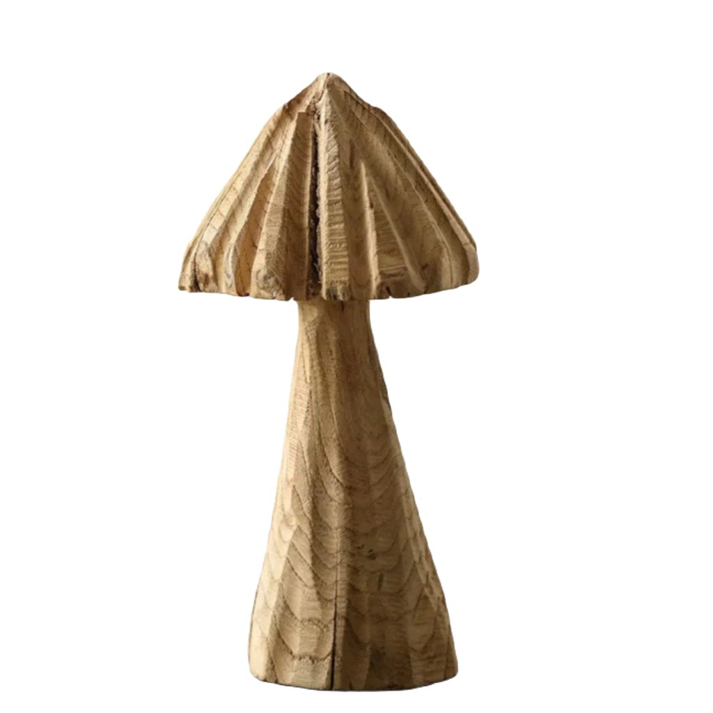 Creative Solid Wood Mushroom Floor-standing Ornaments Model Room Soft Furnishings Wooden Ornaments Wabi-sabi Style Retro B&b Courtyard Landscaping - DigiVirt