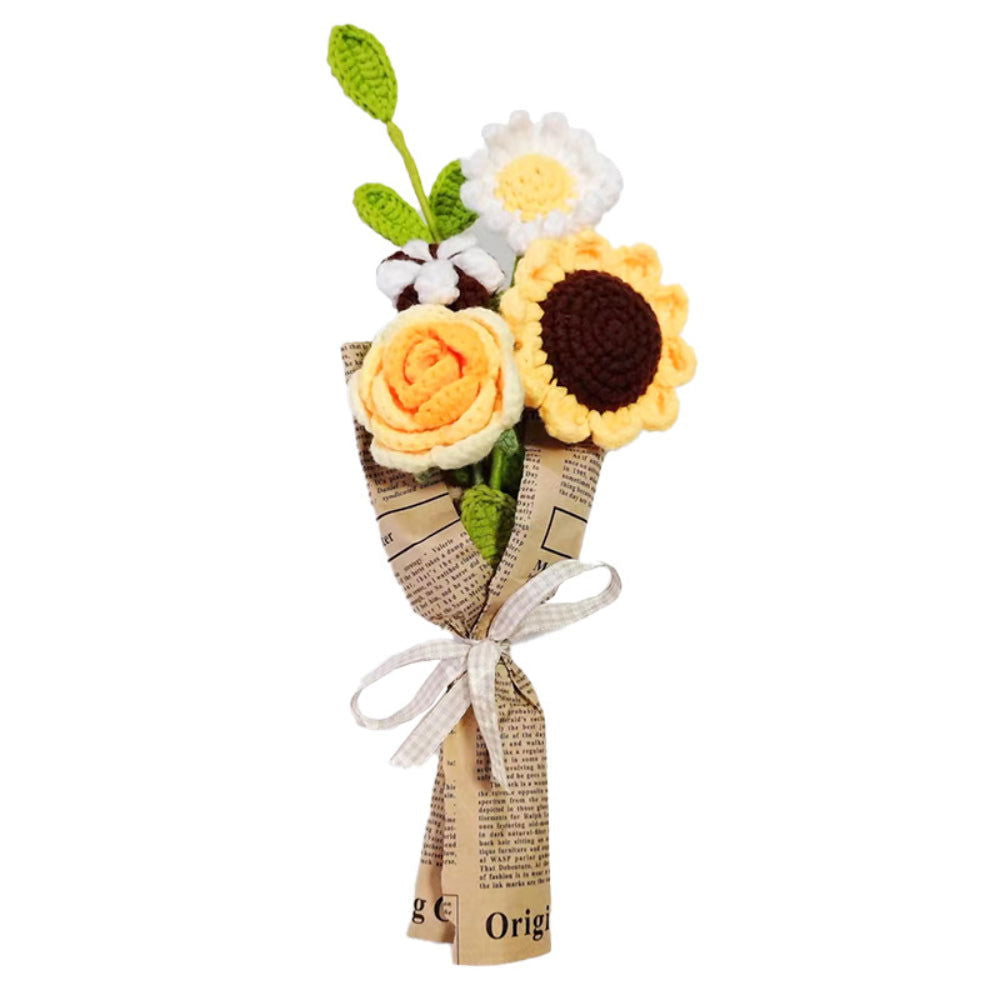 Crochet Flowers Bouquet Handmade Knitted Rose Bouquet Gift for Her Wedding Gift - DigiVirt