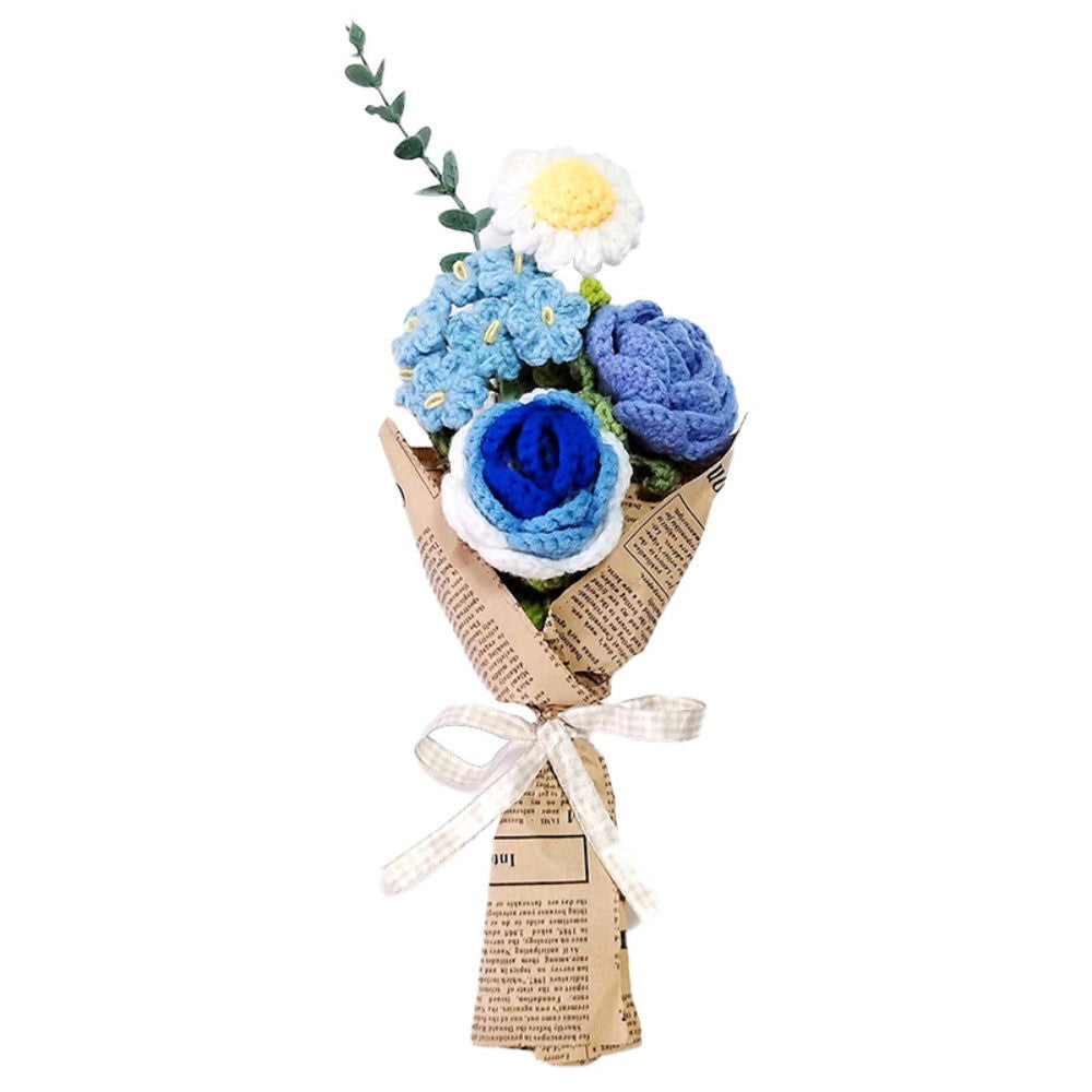 Crochet Flowers Bouquet Handmade Knitted Rose Bouquet Gift for Her Wedding Gift - DigiVirt