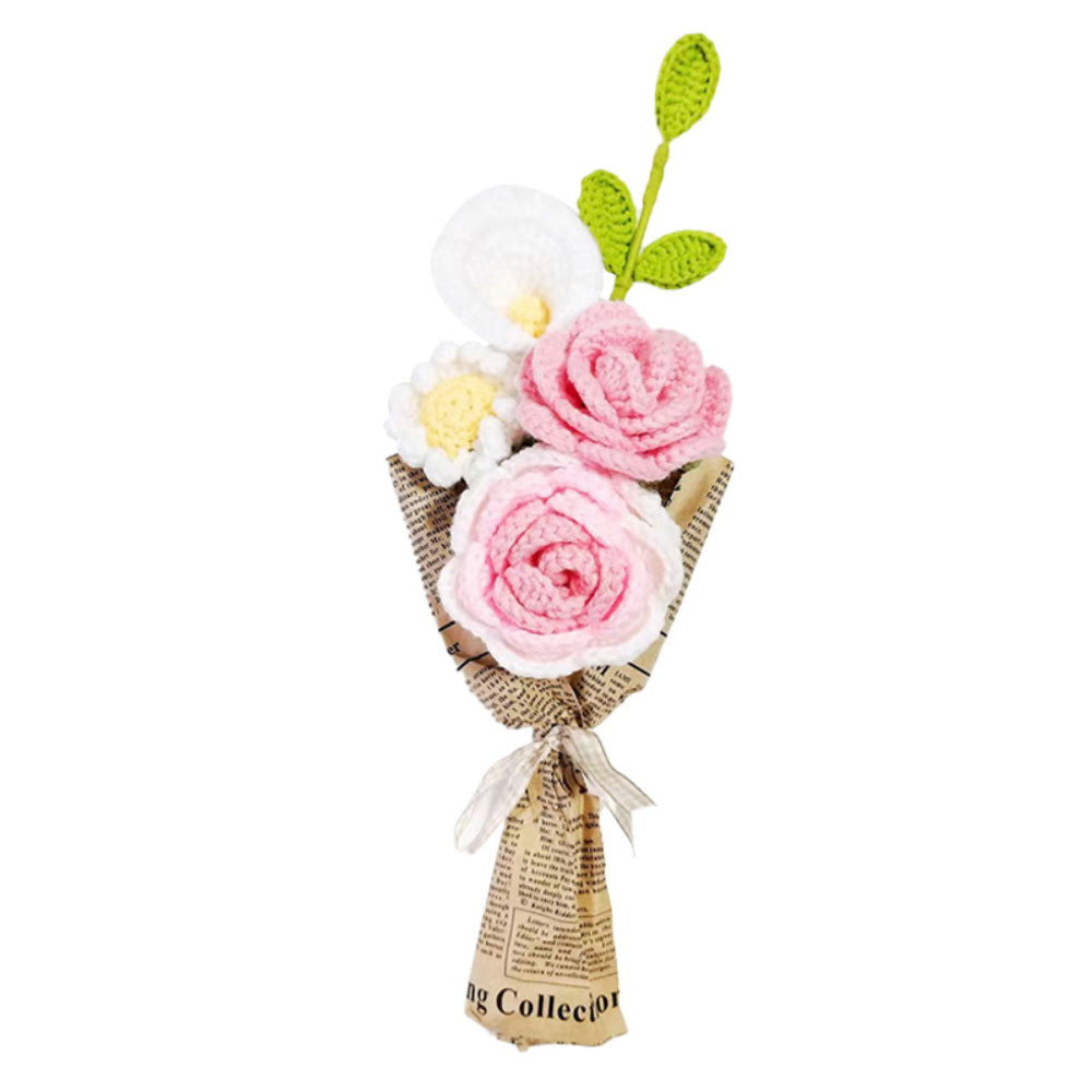 Crochet Flowers Bouquet Handmade Knitted Rose Bouquet Gift for Her Wedding Gift - DigiVirt