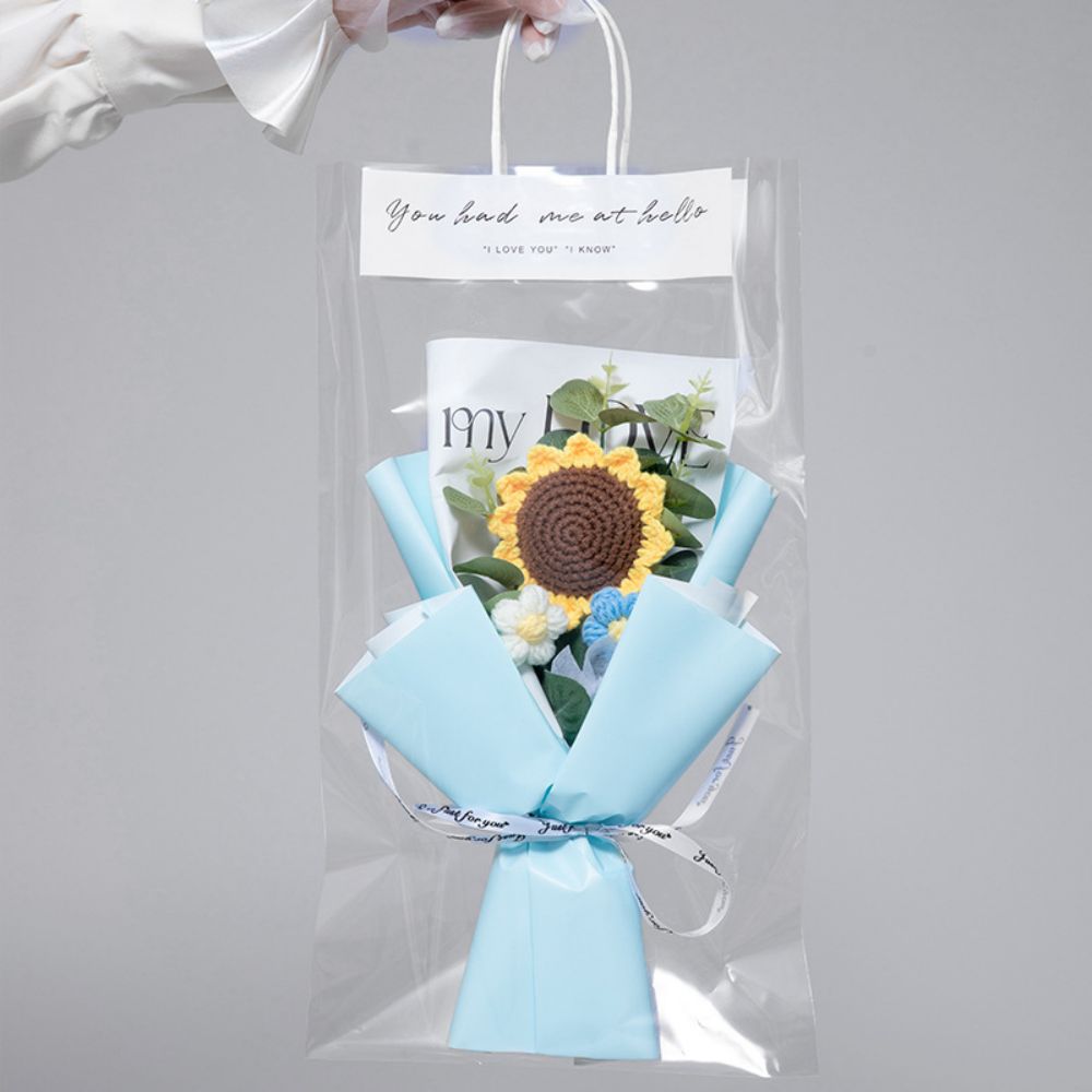 Crochet Flowers Bouquet Handmade Knitted Sunflower Bouquet Wedding Gift - DigiVirt