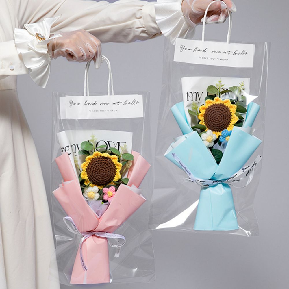 Crochet Flowers Bouquet Handmade Knitted Sunflower Bouquet Wedding Gift - DigiVirt
