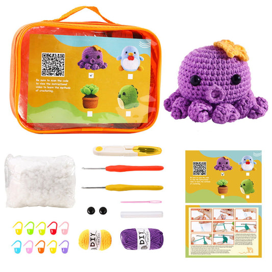 Crochet Kit for Beginners Animal Crochet Kit with Step-by-Step Video Tutorials Gifts for Craft Lovers - DigiVirt