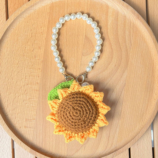 Crochet Sunflower Knitted Flowers Car Mirror Hanging Accessories - DigiVirt