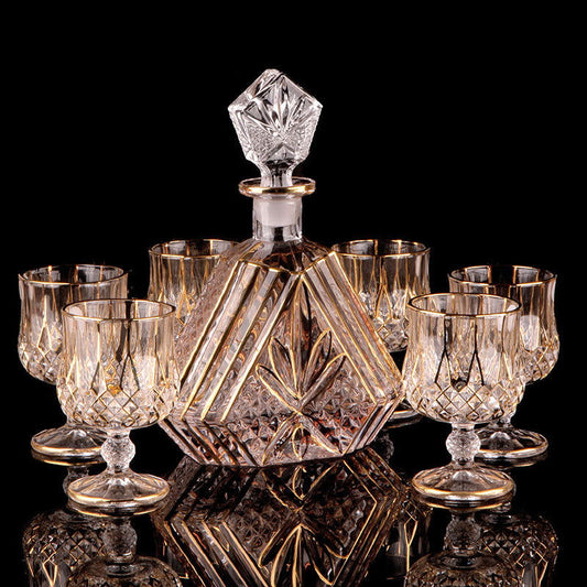 Crystal Glass Whiskey Glass Glass Red Wine Bottle Wine Bottle Creative Foreign Wine Glass Wine Set - DigiVirt