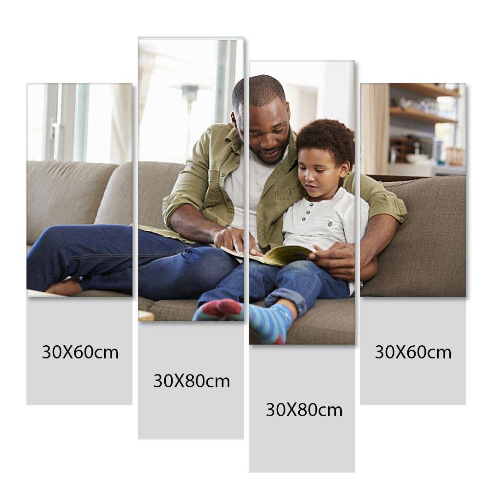 Custom 4 PCS Photo Oil Painting Canvas Art Wall Decor Frameless - DigiVirt