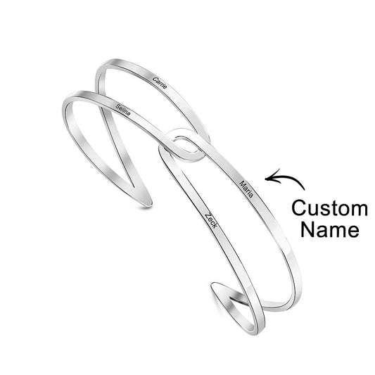 Custom Adjustable Cuff Couple Bracelet Gift Personalized Jewelry Birthday Wedding Bridesmaid for Her - DigiVirt