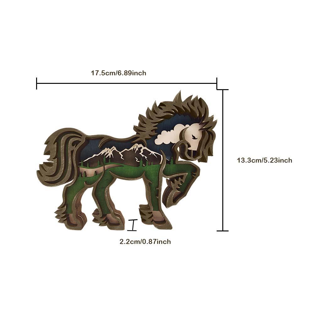 Custom Animal Wooden Statue Home Ornament Multi layer Woodland Bear Silhouette Decor for Shelf Table Wood Statue - DigiVirt