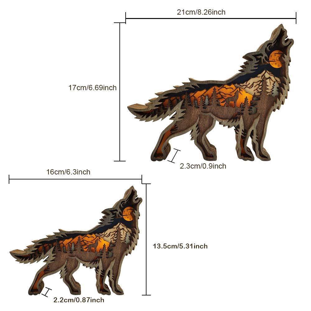 Custom Animal Wooden Statue Home Ornament Multi layer Woodland Bear Silhouette Decor for Shelf Table Wood Statue - DigiVirt