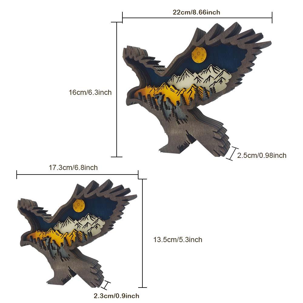 Custom Animal Wooden Statue Home Ornament Multi layer Woodland Bear Silhouette Decor for Shelf Table Wood Statue - DigiVirt