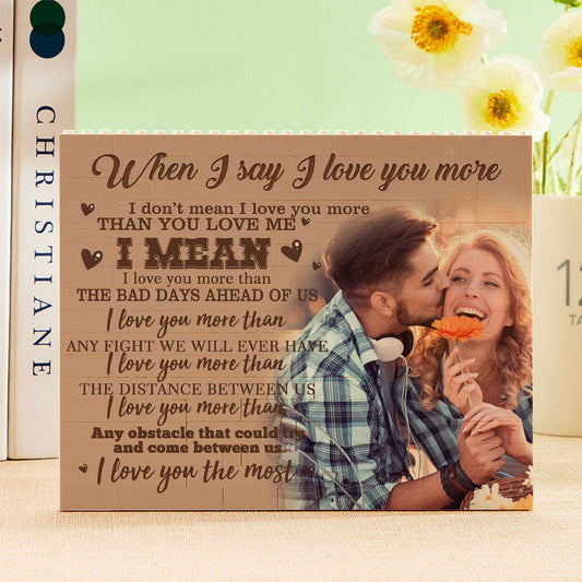 Custom Building Block Puzzle Personalized Photo Brick Frame I Love You - DigiVirt