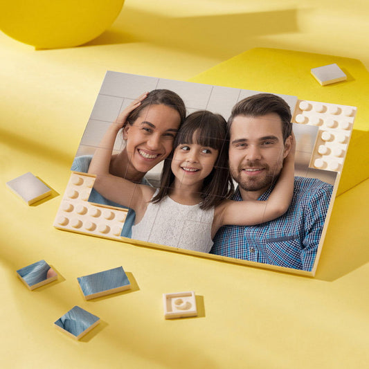 Custom Building Block Puzzle Personalized Photo Brick Gifts for Dad - DigiVirt