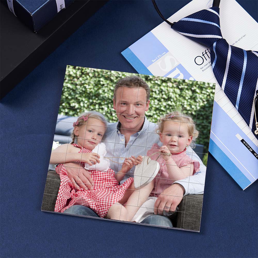 Custom Building Block Puzzle Personalized Photo Brick Gifts for Dad - DigiVirt