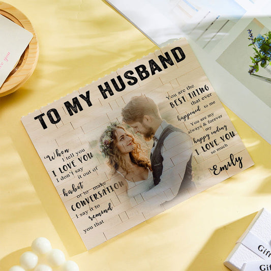 Custom Building Block Puzzle Personalized Photo Brick To My Husband - DigiVirt