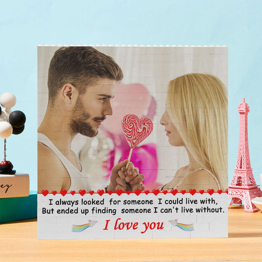 Custom Building Block Puzzle Photo Brick Square Gifts for Her I Love You - DigiVirt