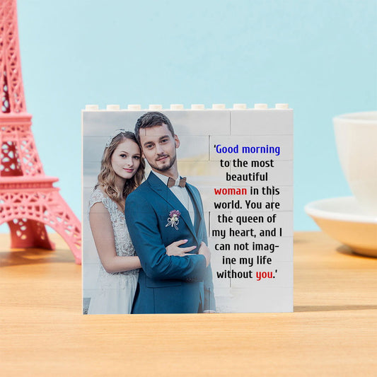 Custom Building Block Puzzle Square Photo Block Frame Gifts for Her - DigiVirt