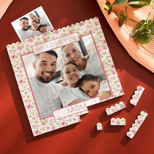 Custom Building Block Puzzle Square Photo Brick Mom We Love You Mother's Day Gift - DigiVirt