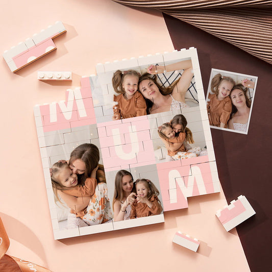 Custom Building Block Puzzle Square Photo Brick Mother's Day Gift for Mum - DigiVirt