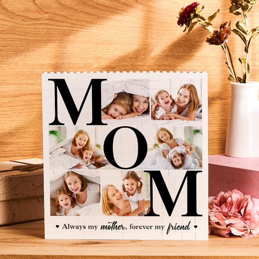 Custom Building Block Puzzle Square Photo Love Mom Brick Gift for Mother - DigiVirt