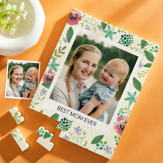 Custom Building Block Puzzle Vertical Building Photo Brick Best Mom Ever Mother's Day Gifts - DigiVirt