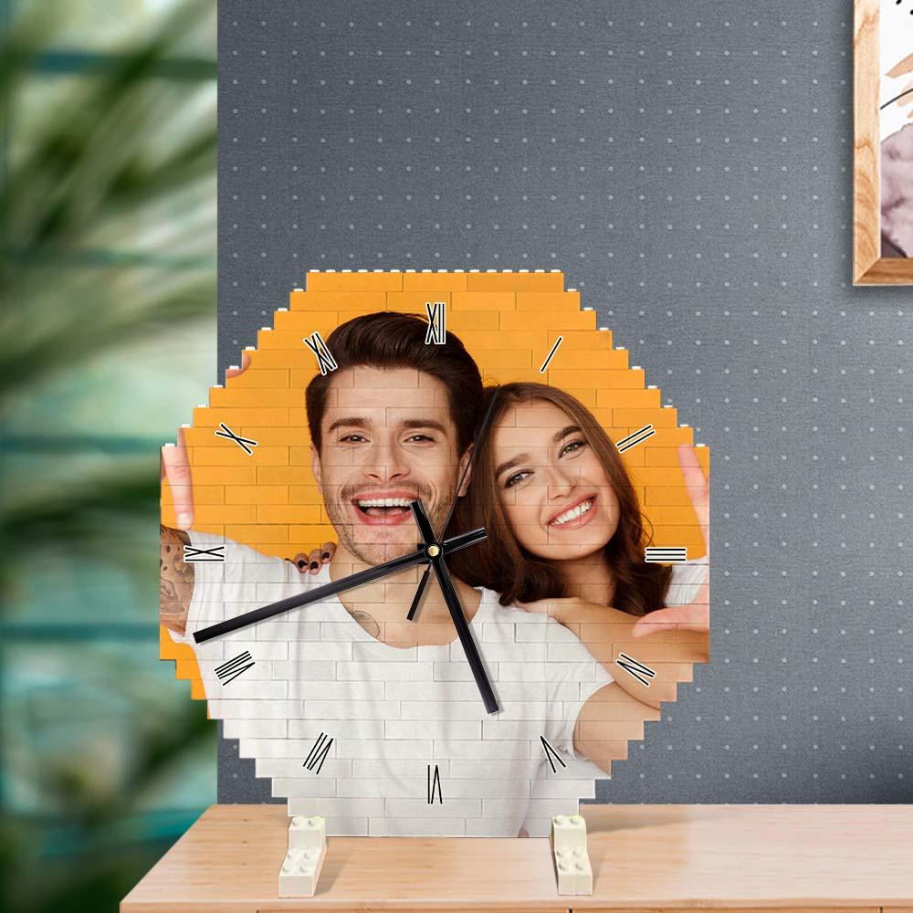 Custom Building Block Wall Clock Personality Puzzle Custom Photo Pointer Brick Clock - DigiVirt