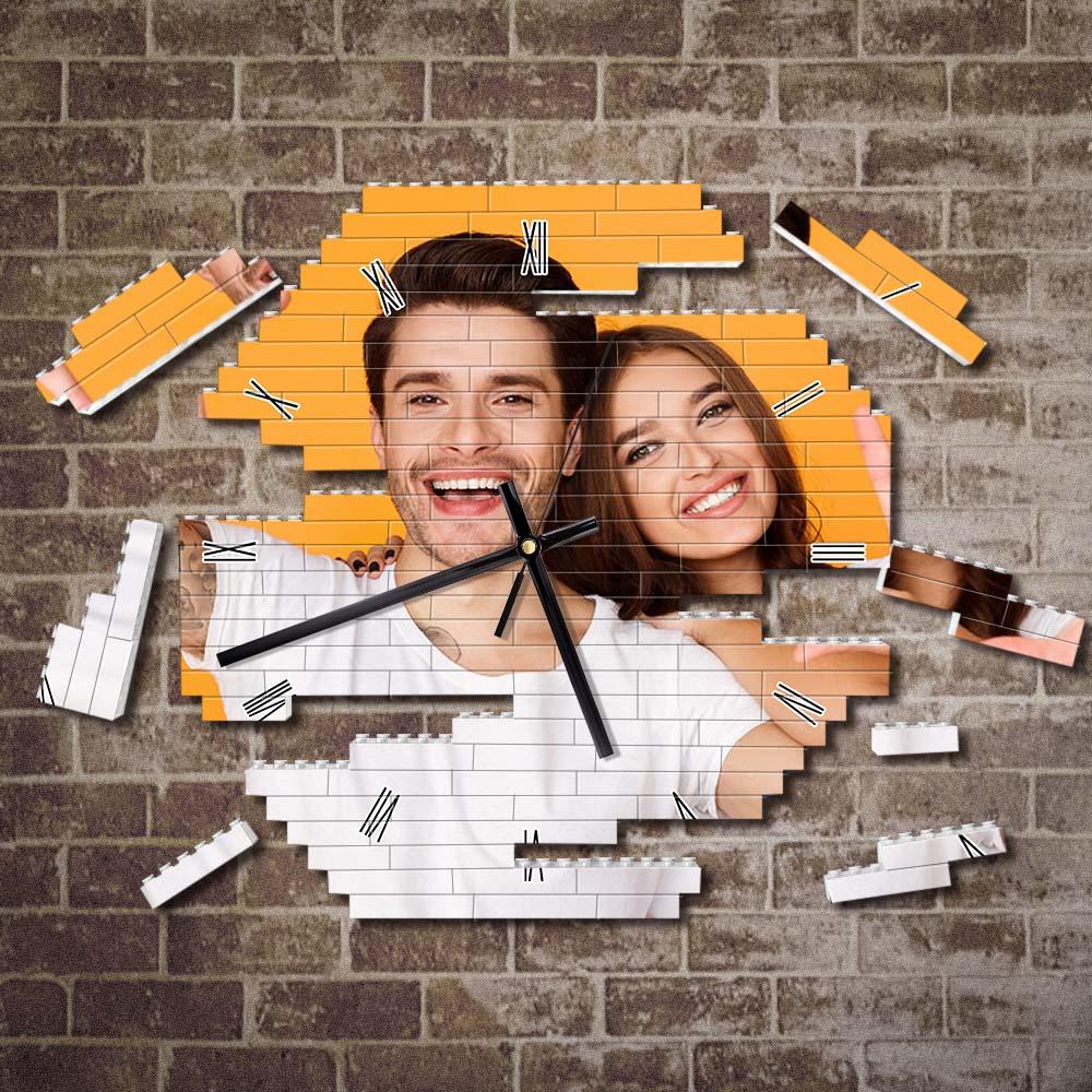 Custom Building Block Wall Clock Personality Puzzle Custom Photo Pointer Brick Clock - DigiVirt