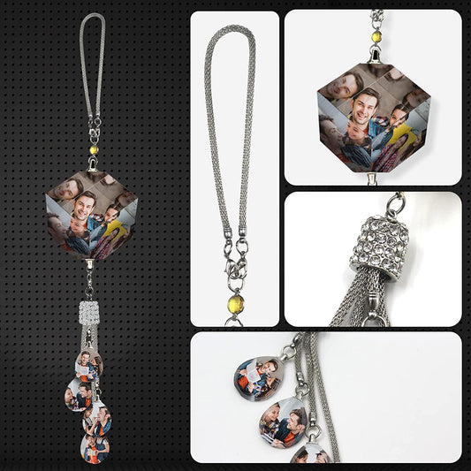 Custom Car Pendant Photo Car Hanging Ornaments Car Accessories Gifts for Dad Drivers - DigiVirt