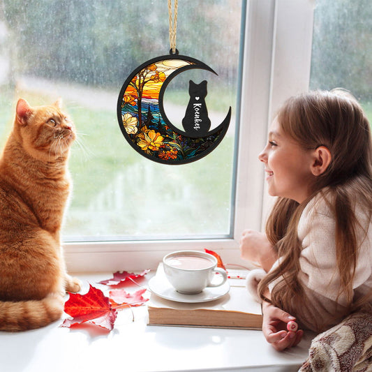 Custom Cat Memorial Suncatcher Pet Memorial Ornament Gifts for Pet Lovers - DigiVirt