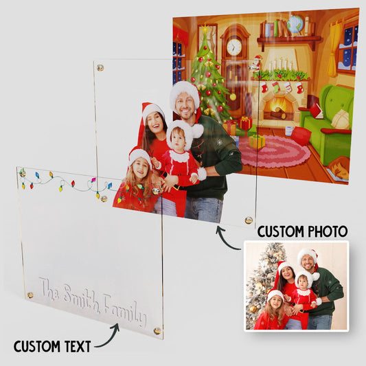 Custom Christmas Acrylic Ornaments Personalized Engraved Photo Magnetic Desktop Picture Ornaments - DigiVirt