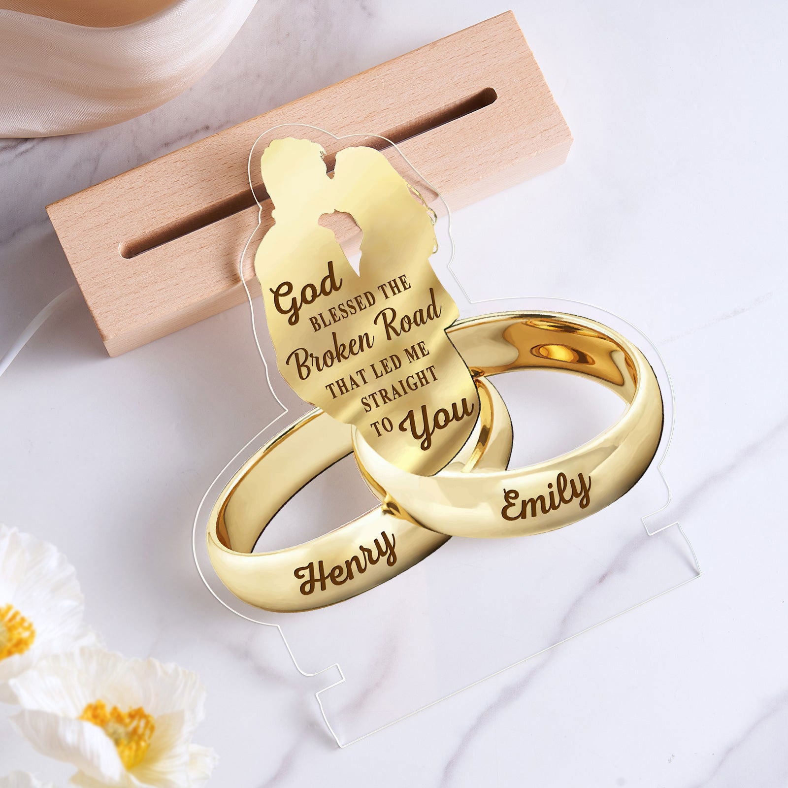 Custom Couple Names Acrylic Lamp Home Decor Night Light Anniversary Gifts - DigiVirt