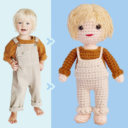 Custom Crochet Doll Personalized Gifts Handwoven Mini Look alike Dolls - Cute Kid Doll - DigiVirt