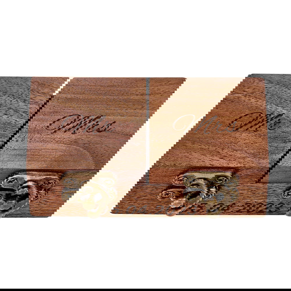 Custom Double Ring Boxes Personalized Wood Ring Bearer Box - DigiVirt