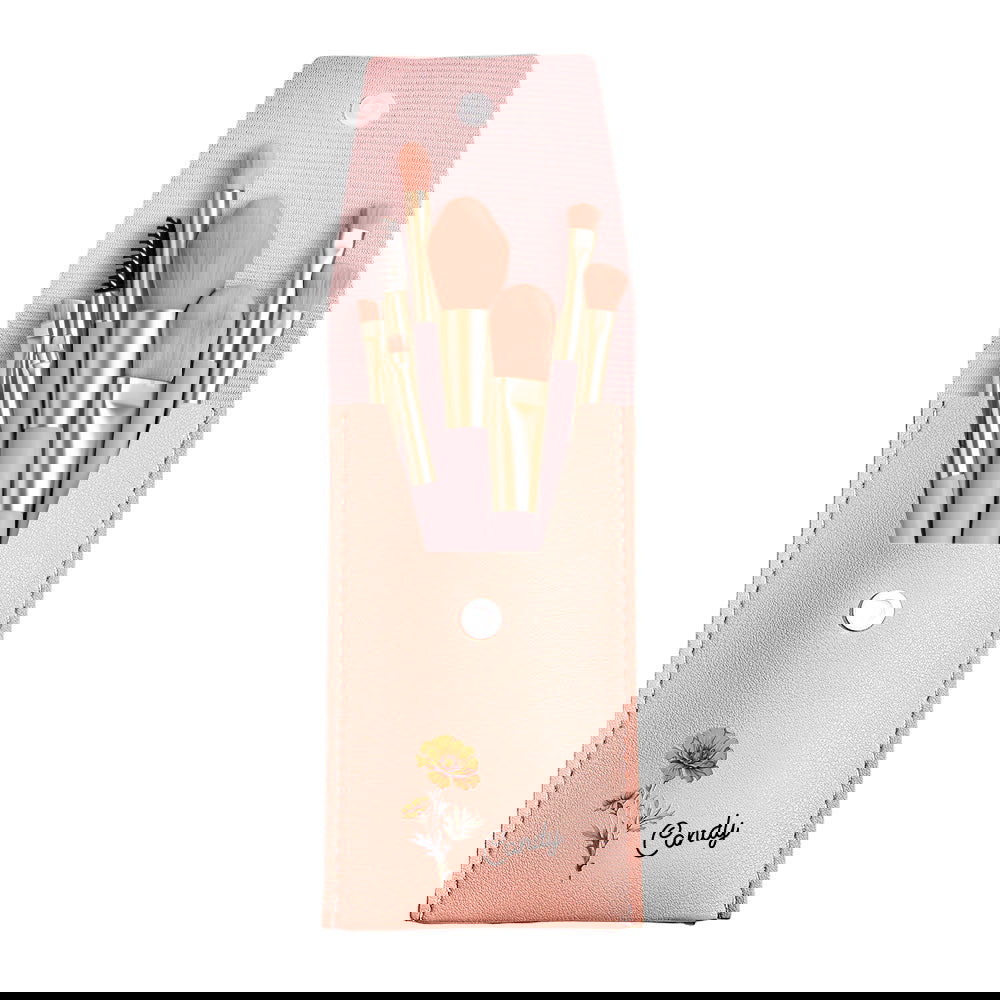 Custom Engraved Birth Flower Makeup Brush Set Wedding Gift - DigiVirt