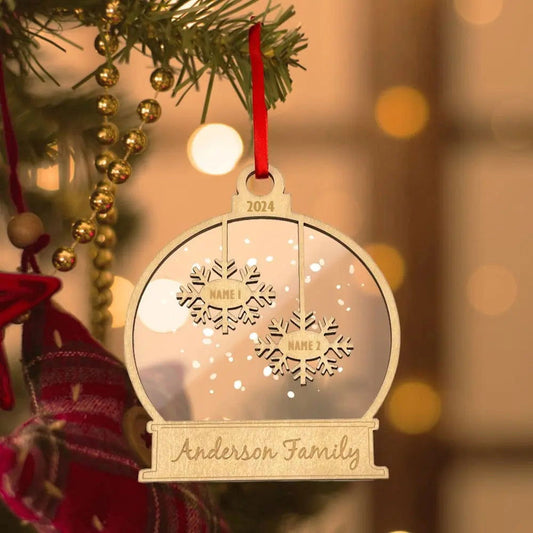 Custom Engraved Name Christmas Ornament Personalized Wooden Family Ornament Christmas Tree Decoration - DigiVirt