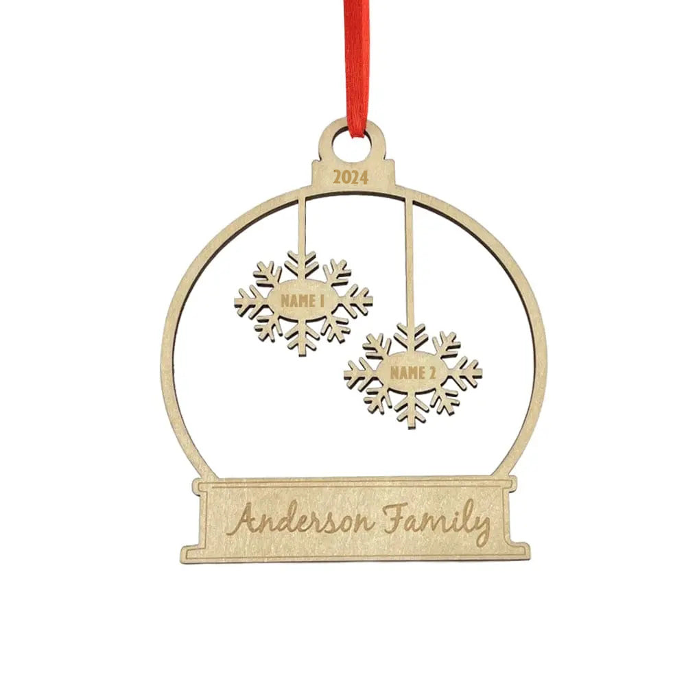 Custom Engraved Name Christmas Ornament Personalized Wooden Family Ornament Christmas Tree Decoration - DigiVirt
