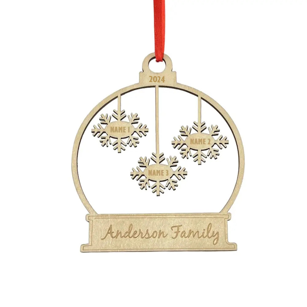Custom Engraved Name Christmas Ornament Personalized Wooden Family Ornament Christmas Tree Decoration - DigiVirt