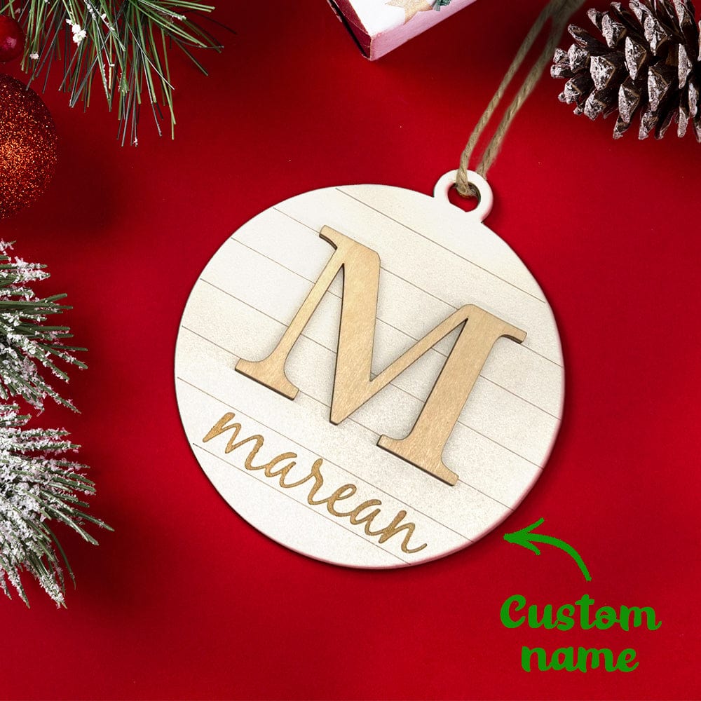 Custom Engraved Name Christmas Ornament Personalized Wooden Ornament Christmas Tree Decoration - DigiVirt