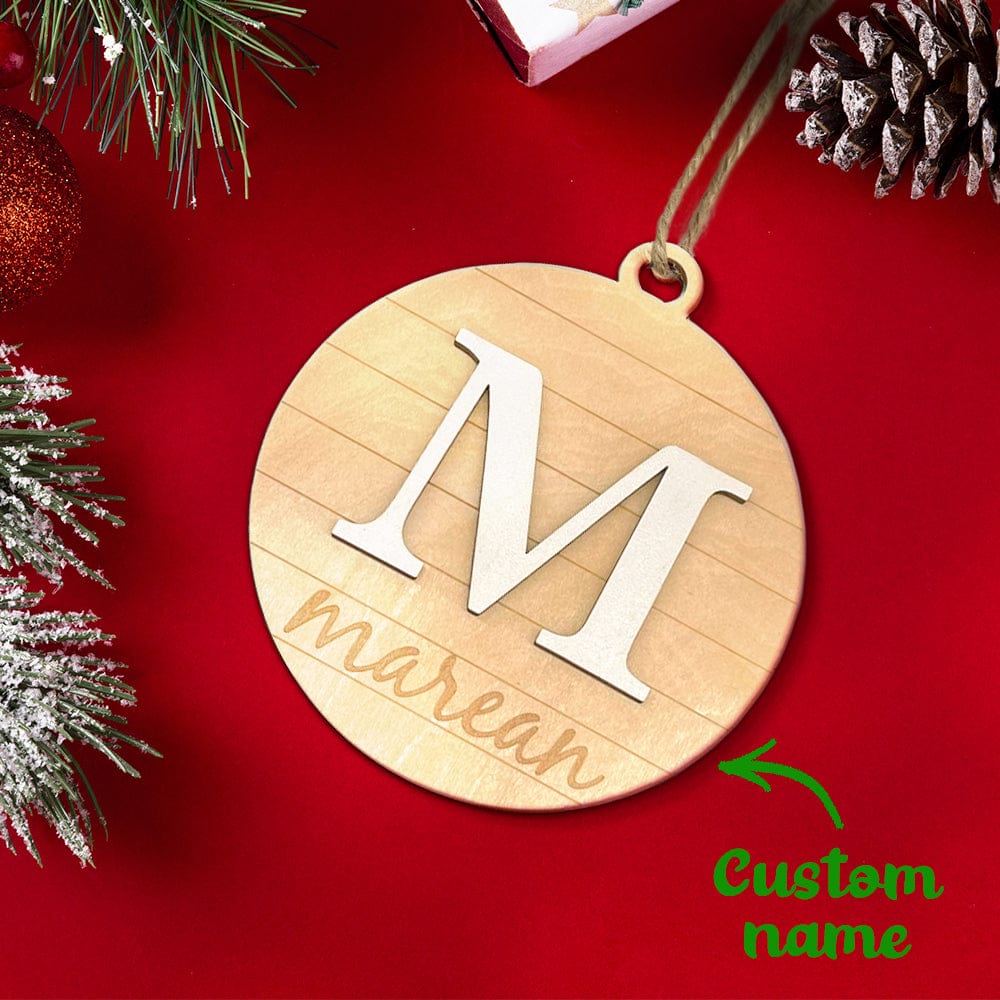 Custom Engraved Name Christmas Ornament Personalized Wooden Ornament Christmas Tree Decoration - DigiVirt
