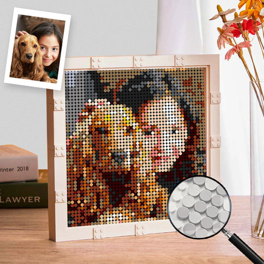 Custom Face Mosaic Portrait Pixel Art Building Block Brick Personalized Photo Frame Decor - DigiVirt